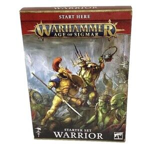 Warhammer Age Sigmar Starter Set Warrior 18 Miniatures Dice Game Board Book  NEW
